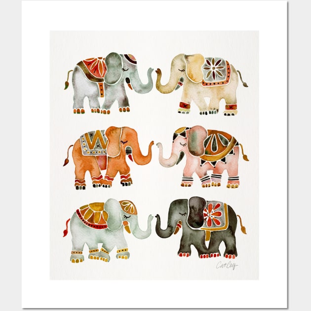 warm elephants Wall Art by CatCoq